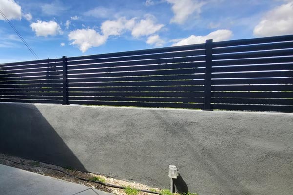 black aluminum fence